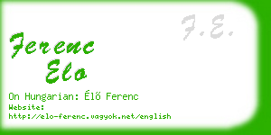 ferenc elo business card